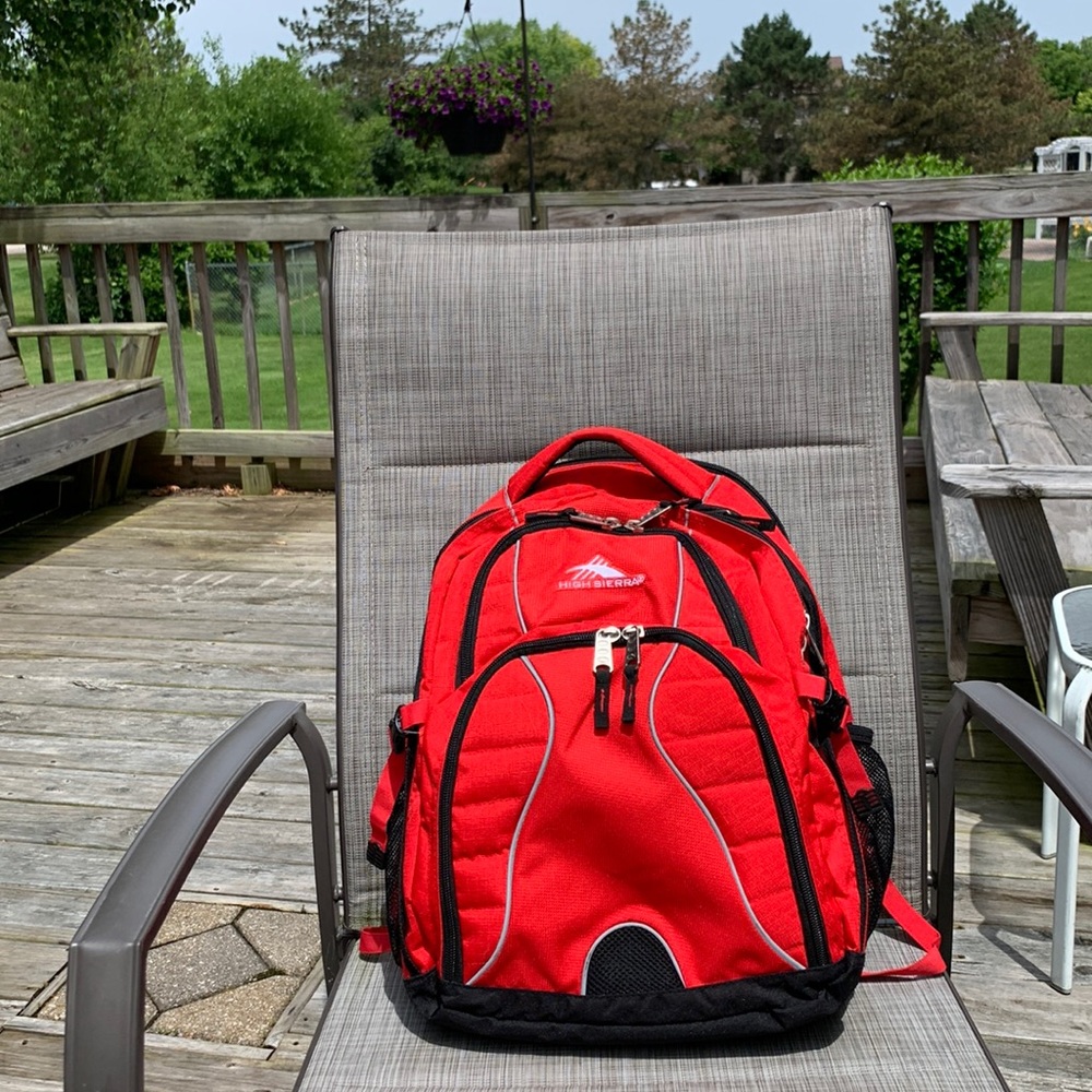 High Sierra red back pack